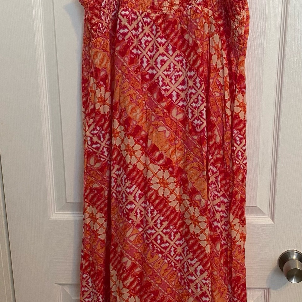 Faded Glory Red and Orange Maxi Dress Size 16-18